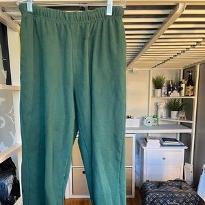 Green cotton joggers